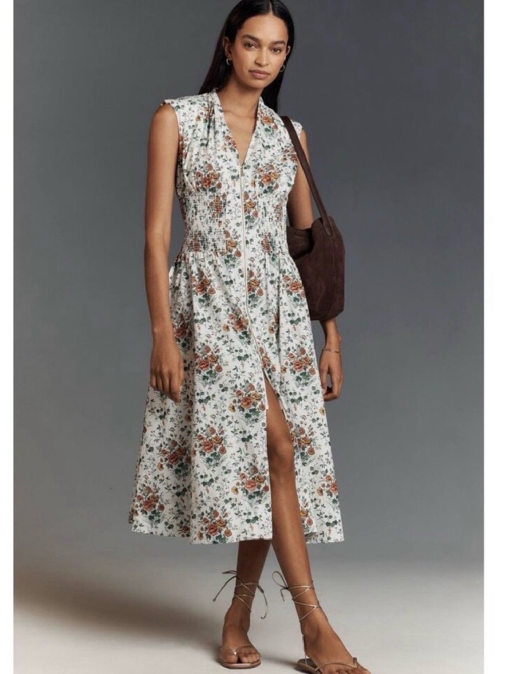 Anthropologie Tommie Midi Dress with Floral Print - Size Medium